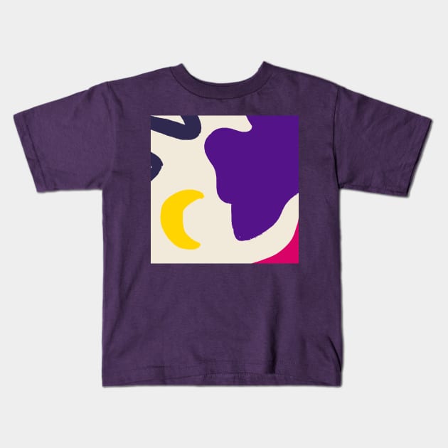 Modern Colorful Space Abstract Art Kids T-Shirt by nelloryn